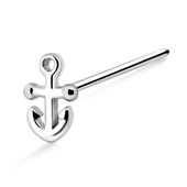 Anchor Shaped Silver Straight Nose Stud NSKA-1033